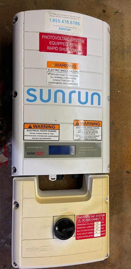 Used Solar Edge Sunrun Non Isolated Photovoltaic Inverter SE7600A-US 8350W