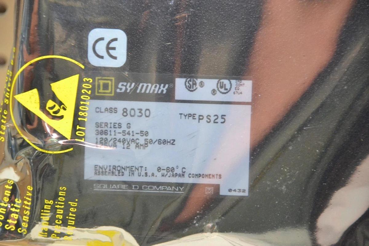 New SYMAX Square D 8030-PS-25  8030PS25 8030 PS25 ser:G  SY/MAX
