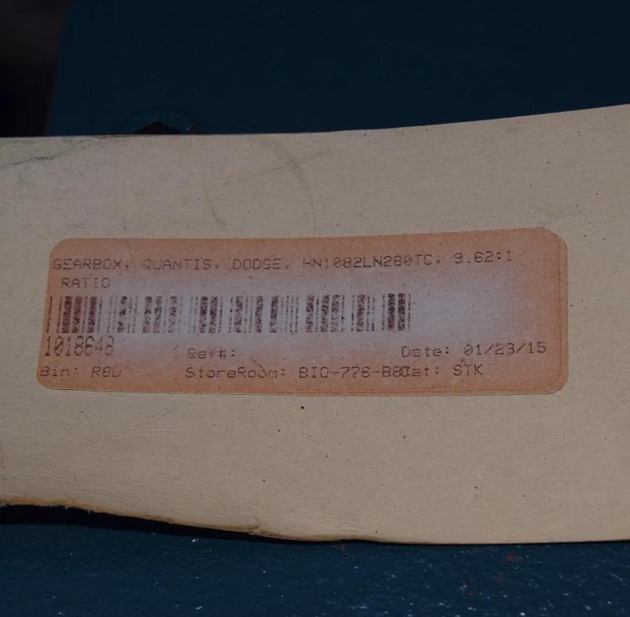 Dodge Quantis HB1082LN280TC Gear Drive Speed Reducer Gearbox 9.62:1