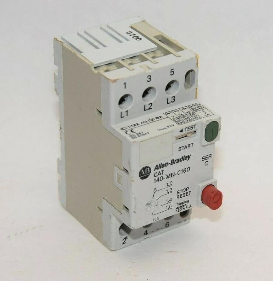 Used ALLEN BRADLEY 140-MN-0160 Series C 1.0-1.6A Manual Motor Starter