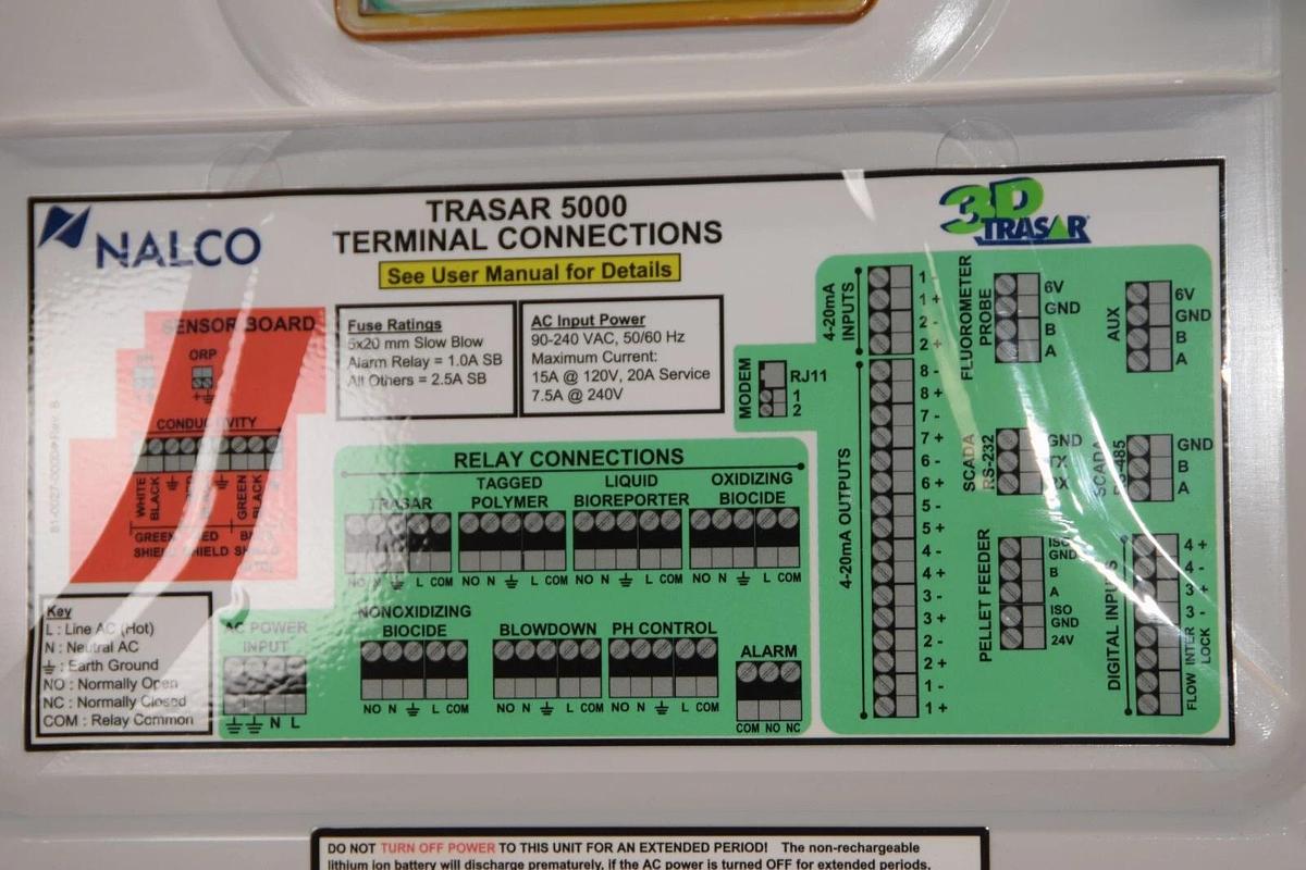 Used NALCO 3D Trasar 3DT Cooling Controller 3DT-5000 3DT5000 3DT-5000-B 4x 90-240v