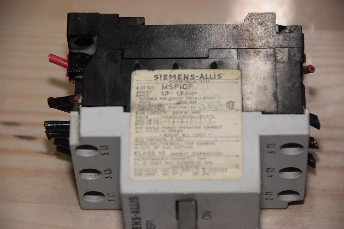 Used SIEMENS-ALLIS MSP1 MSP10F CLASS 10 1,0-6,0 AMP CONTACTOR