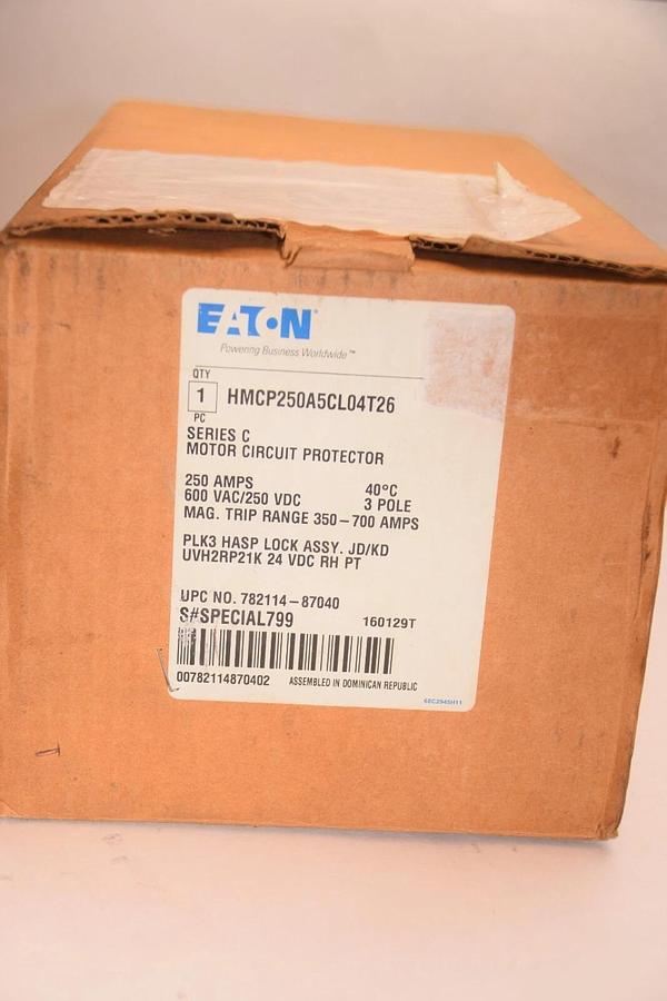 (NEW) EATON HMCP250A5CL04T26 250A 250 Amp 3P Series C Circuit Breaker