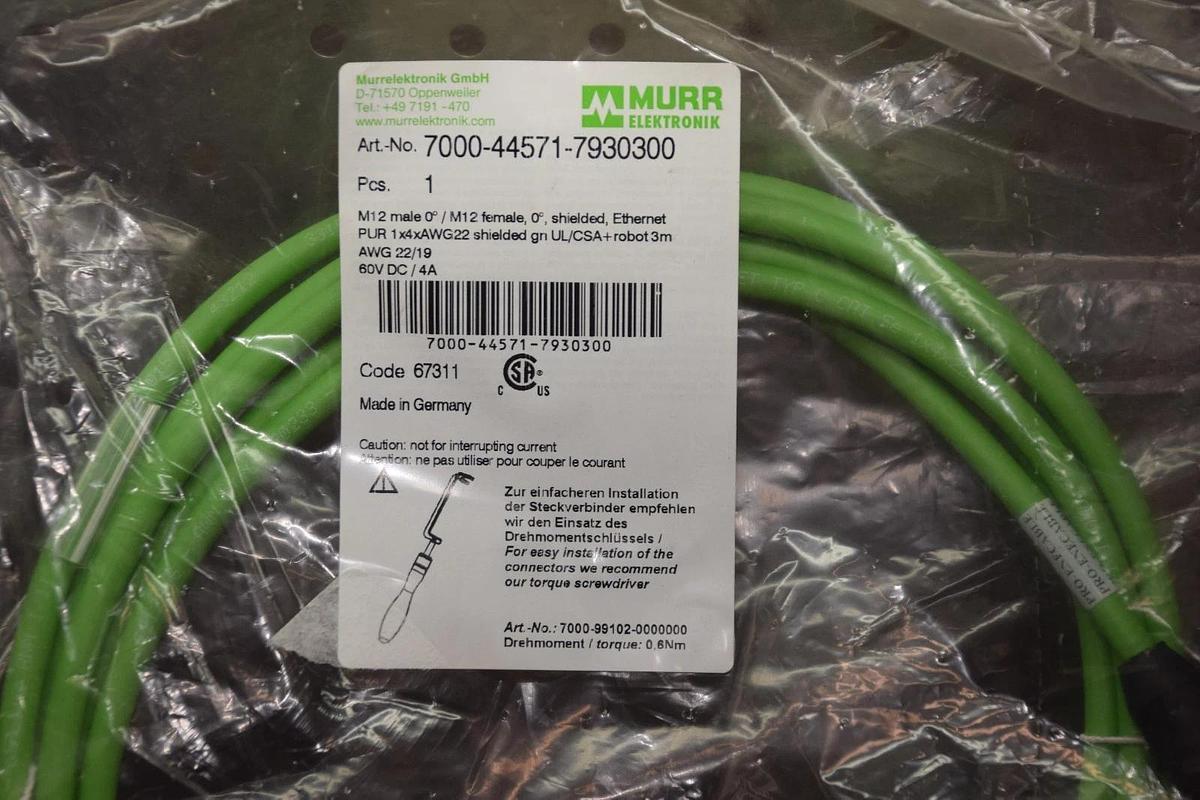 MURR ELEKTRONIK 7000-44571-7930300 7000445717930300 M12  ETHERNET EXT CABLE NEW