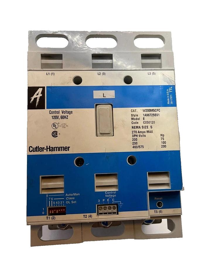Cutler-Hammer Westinghouse W200M5CFC Size Sz 5 Motor Starter 1A96725E01 *REFURB*