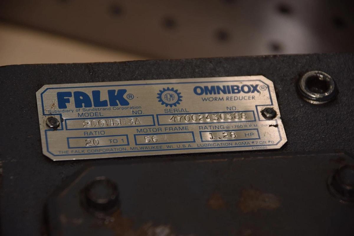 Used Falk 206WBM3A Omnibox Worm Reducer Ratio 20 to 1 Motor Frame 56, 1.28 HP