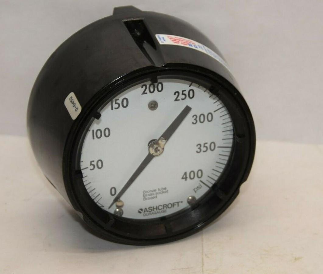 (NEW) ASHCROFT Q-8452 0-400psi 5" Face Brass Socket Gauge