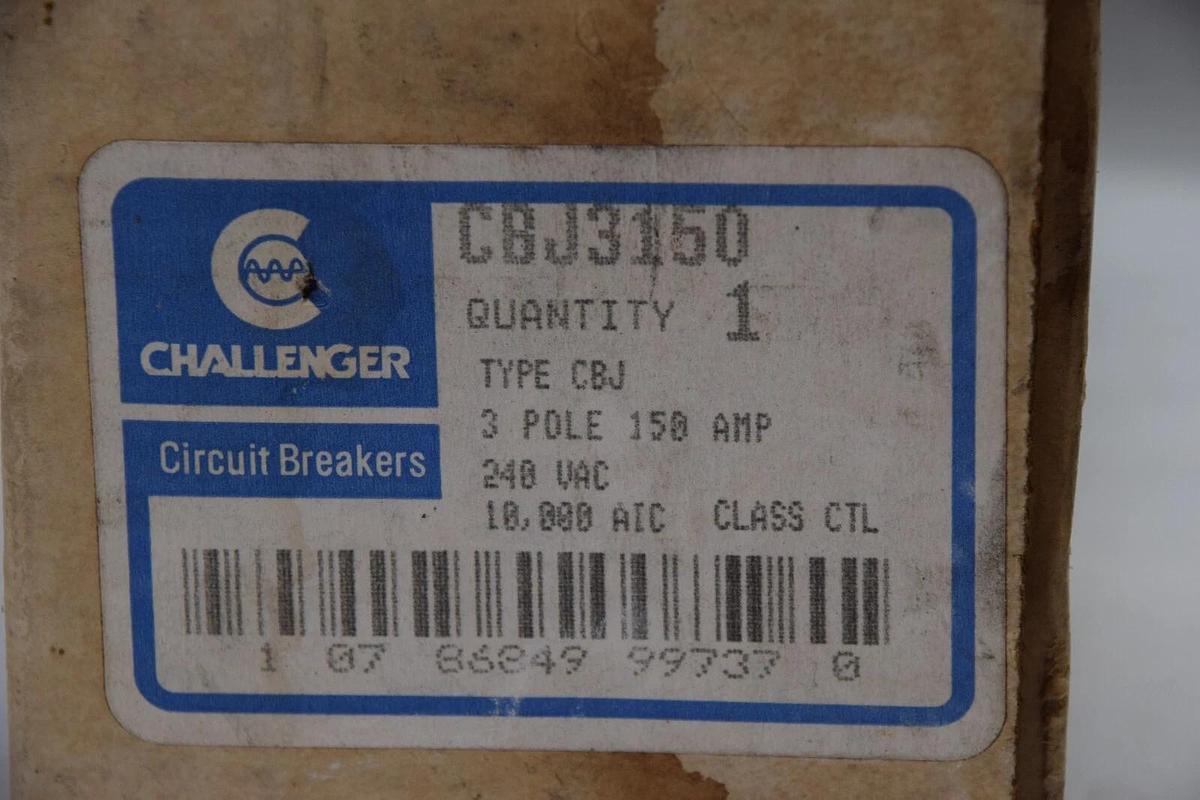 CHALLENGER CBJ3150 150A 150 Amp A 3 Pole 240Vac Circuit Breaker (NEW)