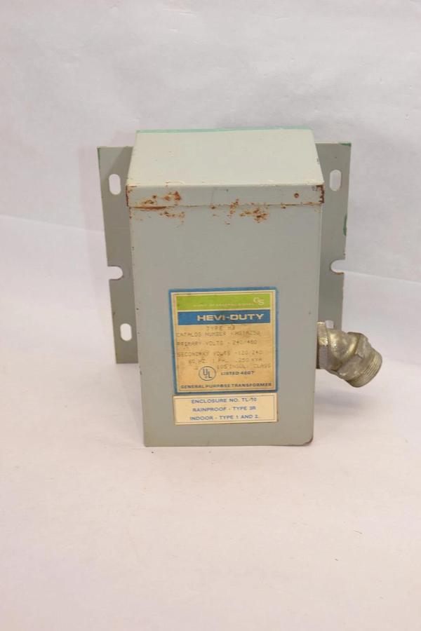 Used GENERAL SIGNAL HS1A250 Type HS 240/480V .250kva 1 Ph General Purpose Transformer