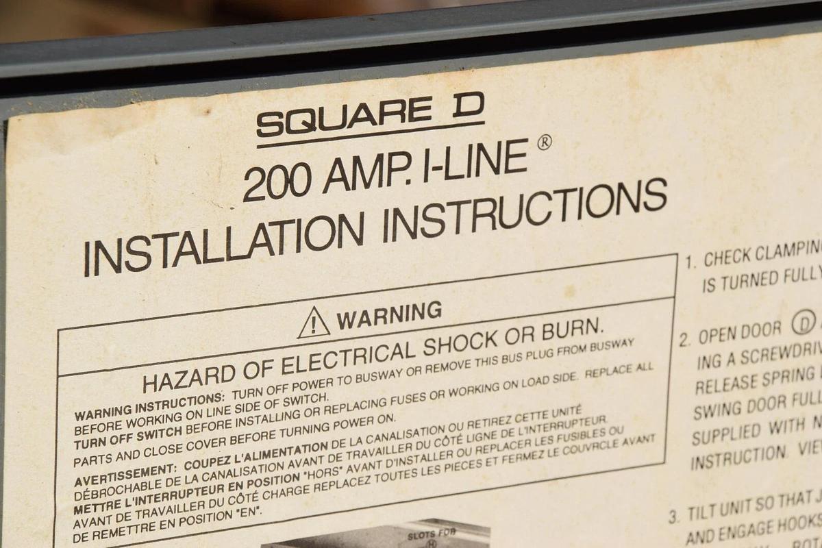 Used SQUARE D I-Line Fusible Busway Switch PQ3220G 200A 200 Amp Ser 6 3P 3P3W  240v