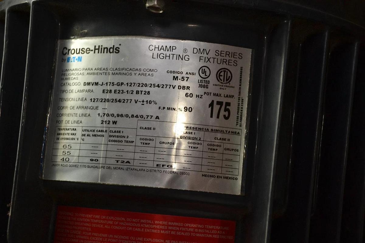 Used Crouse-Hinds Champ DMV Lighting DMVM-J-175-GP-127/200/254/277V DBR HAZARDOUS LOC