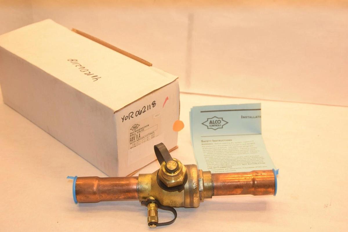 (New) ALCO COPELAND EMERSON ABV9A Refrigeration Ball Valve ABV 9 A 1-1/8" 1 1/8"