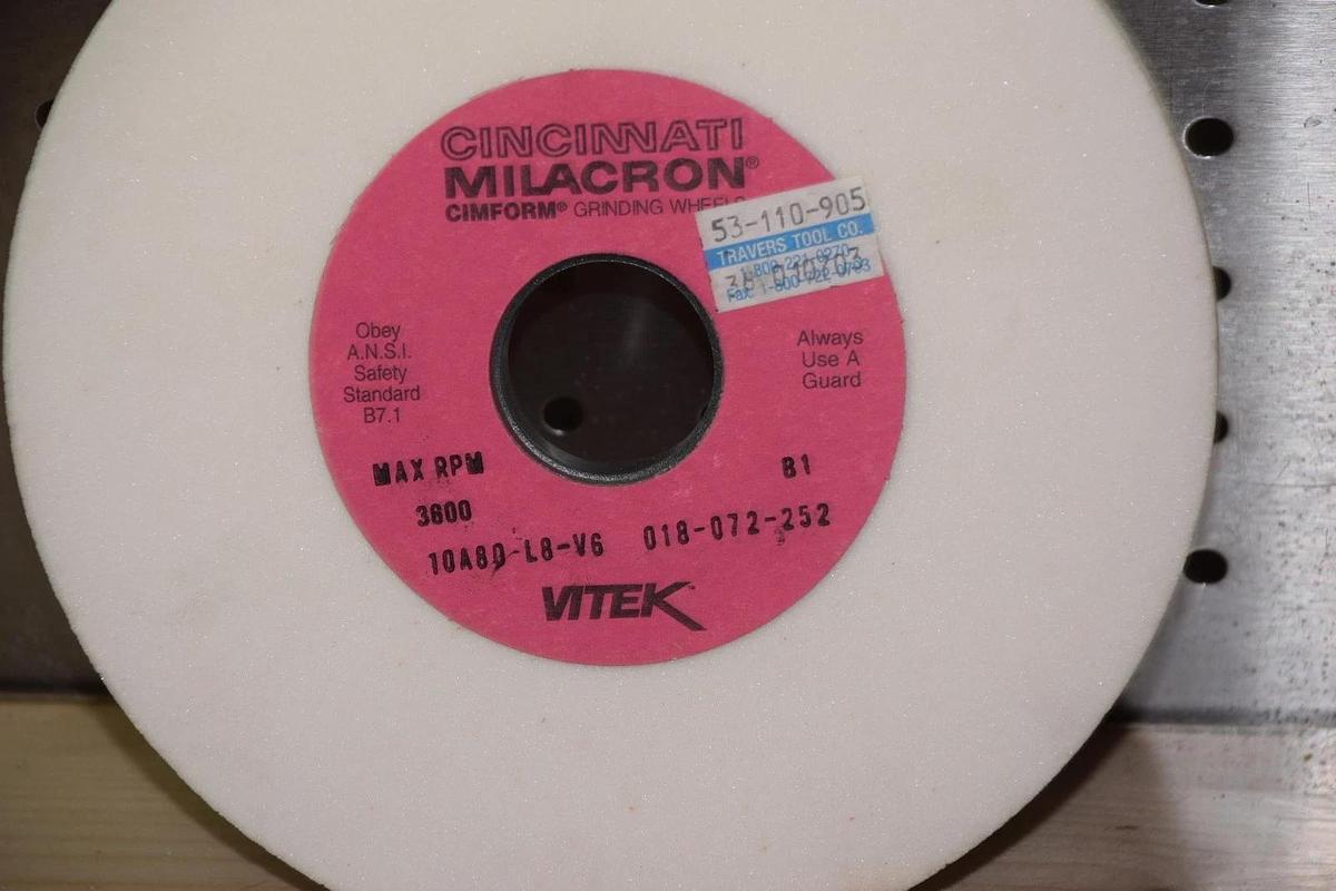 Cincinnati Milacron 10A80-L8-V6, 018-072-252 Grinding Wheel  7 x 1/2 x 1-1/4 NOS