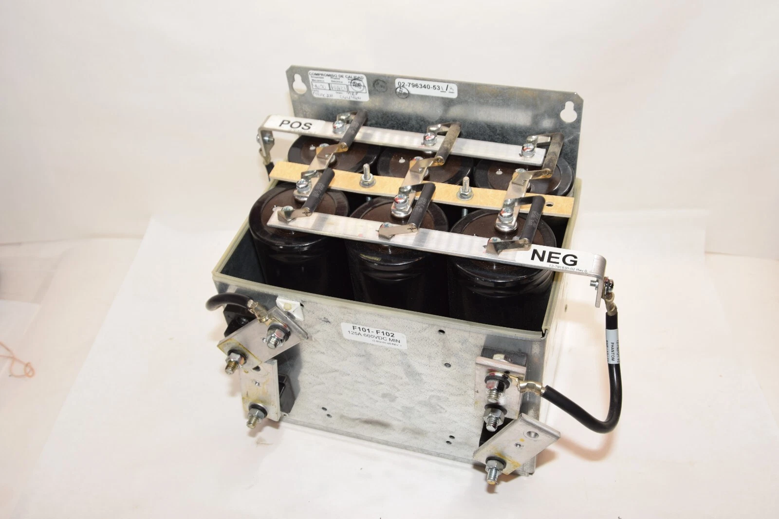 Used EMERSON /LIEBERT 02-796340-53 02/796340-53/3 F101-F102 125A 660V Capacitor Tray