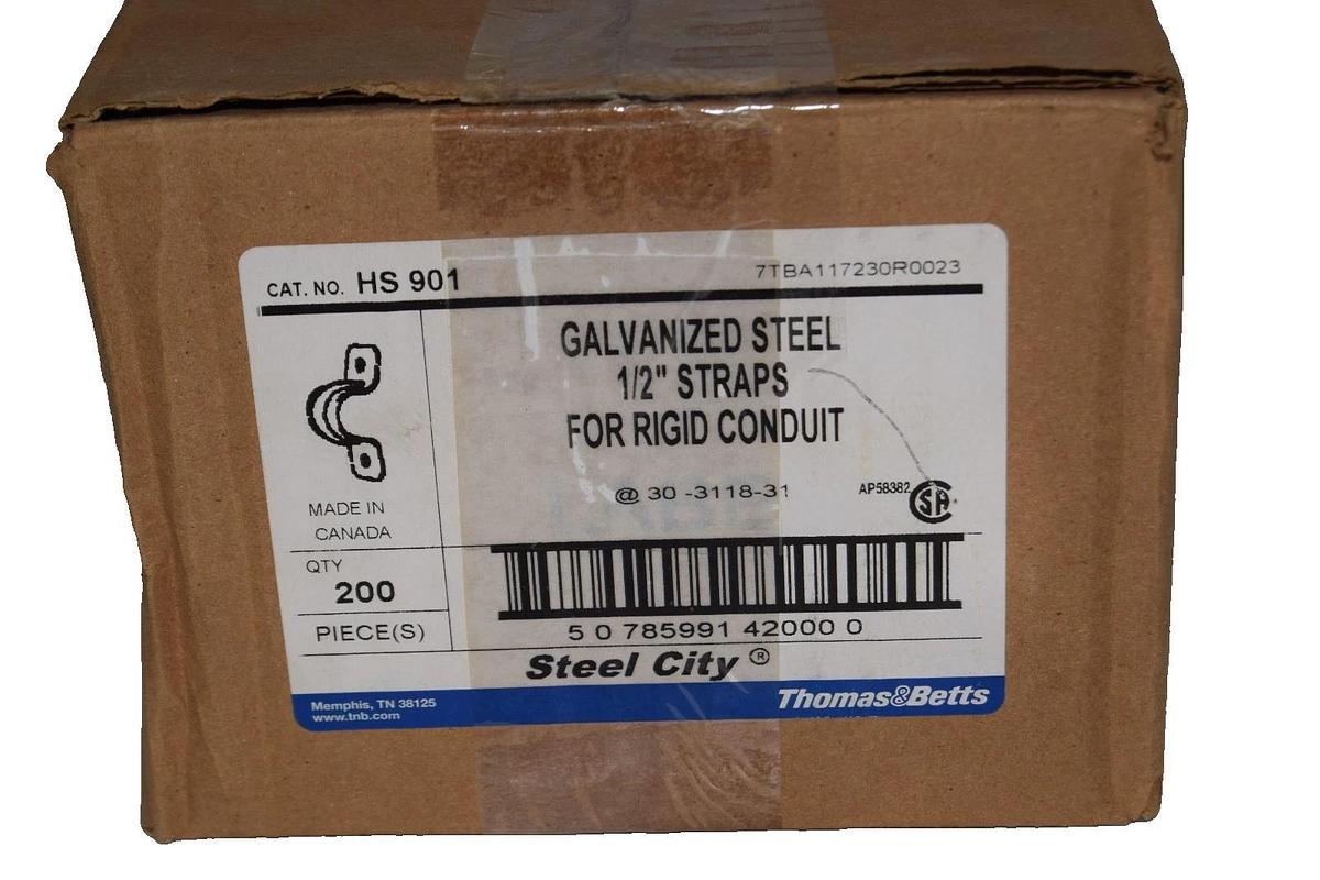 Thomas & Betts Steel City Strap HS 901 1/2" Rigid Conduit , Galvanized (New 200)