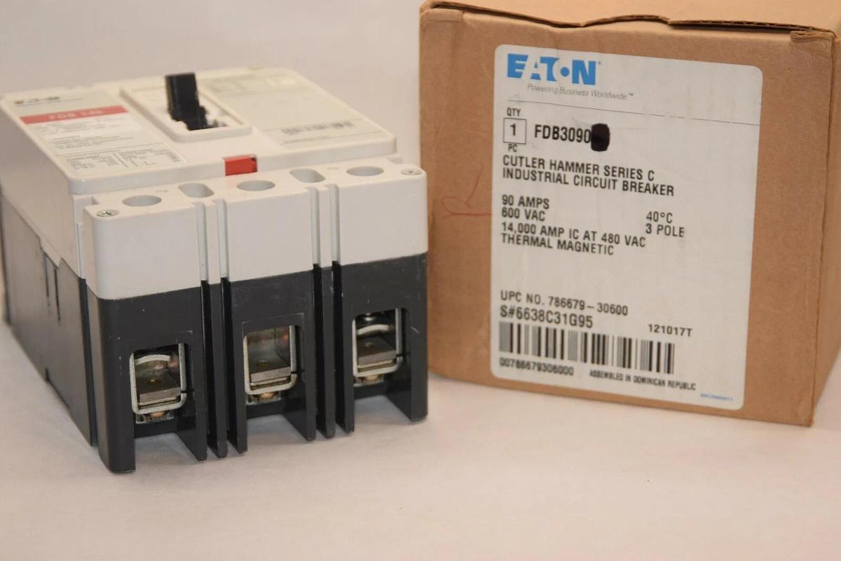 (NEW) EATON CUTLER HAMMER FDB3090 90A 90 Amp 90 A 3P 600Vac Circuit Breaker