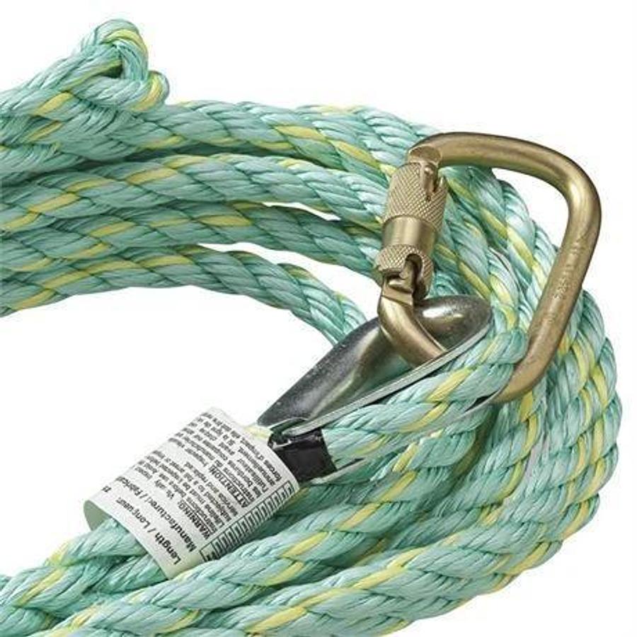 PeakWorks 57-316 Premium Vertical Lifeline Rope Back Splice and Carabiner 75 Ft.