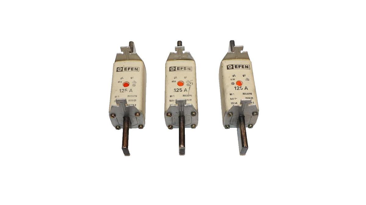 Used Efen Fuse 125 Amp 125A 500V 350350110 (Lot of 3)