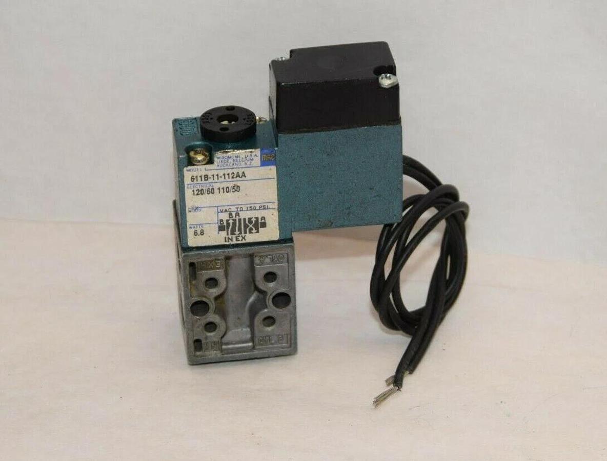 (NEW) MAC VALVES 611B-11-112AA 120/60 110/50 150psi 6.8W Solenoid Valve