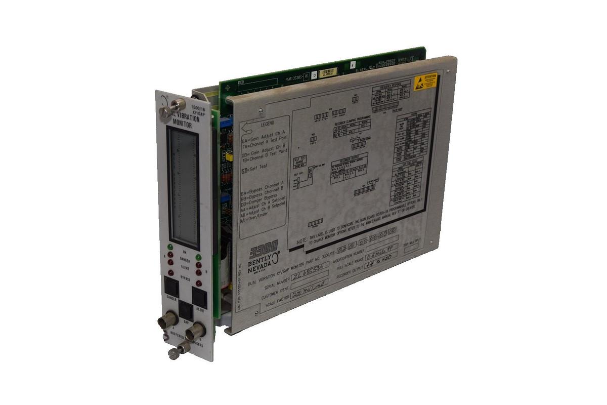 Used Bently Nevada 3300/16-02-01-00-00-00-00 Dual Vibration Monitor Module