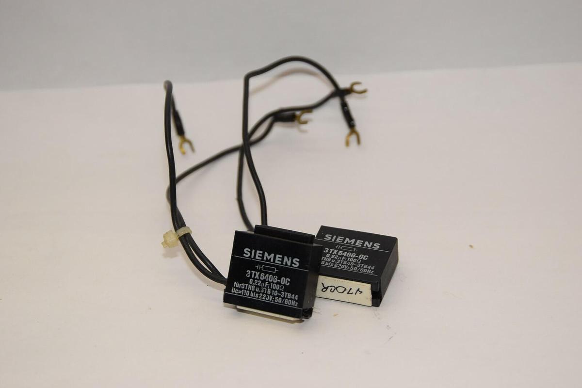 Used (LOT OF 2) SIEMENS 3TX6406-0C 3TX64060C 0.22uF 100Ω Surge Suppressor