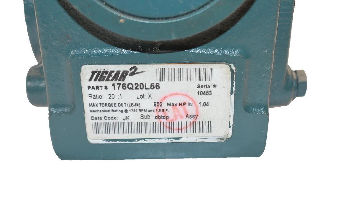 Refurbished Dodge Tigear 2 176Q20L56 20:1 Ratio 7/8" Shaft Gear Reducer