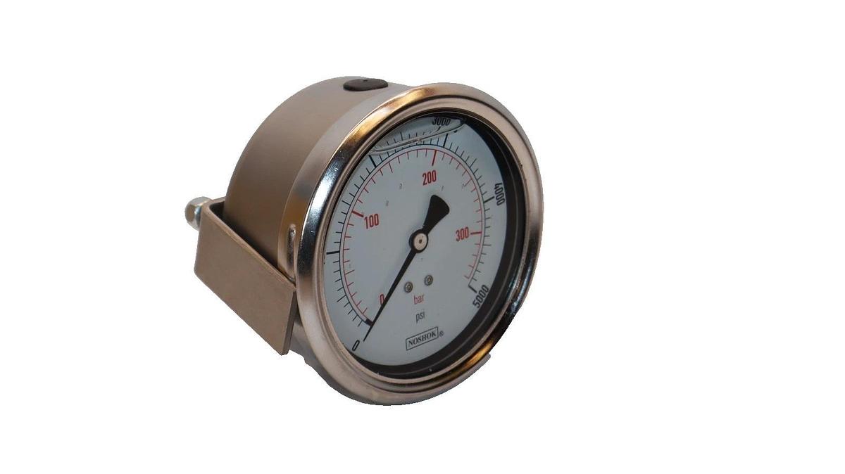 NOSHOK Back Connection Gauge 0-5000psi Liquid Filled 1/4 NPT 344.7 Bar (NEW)