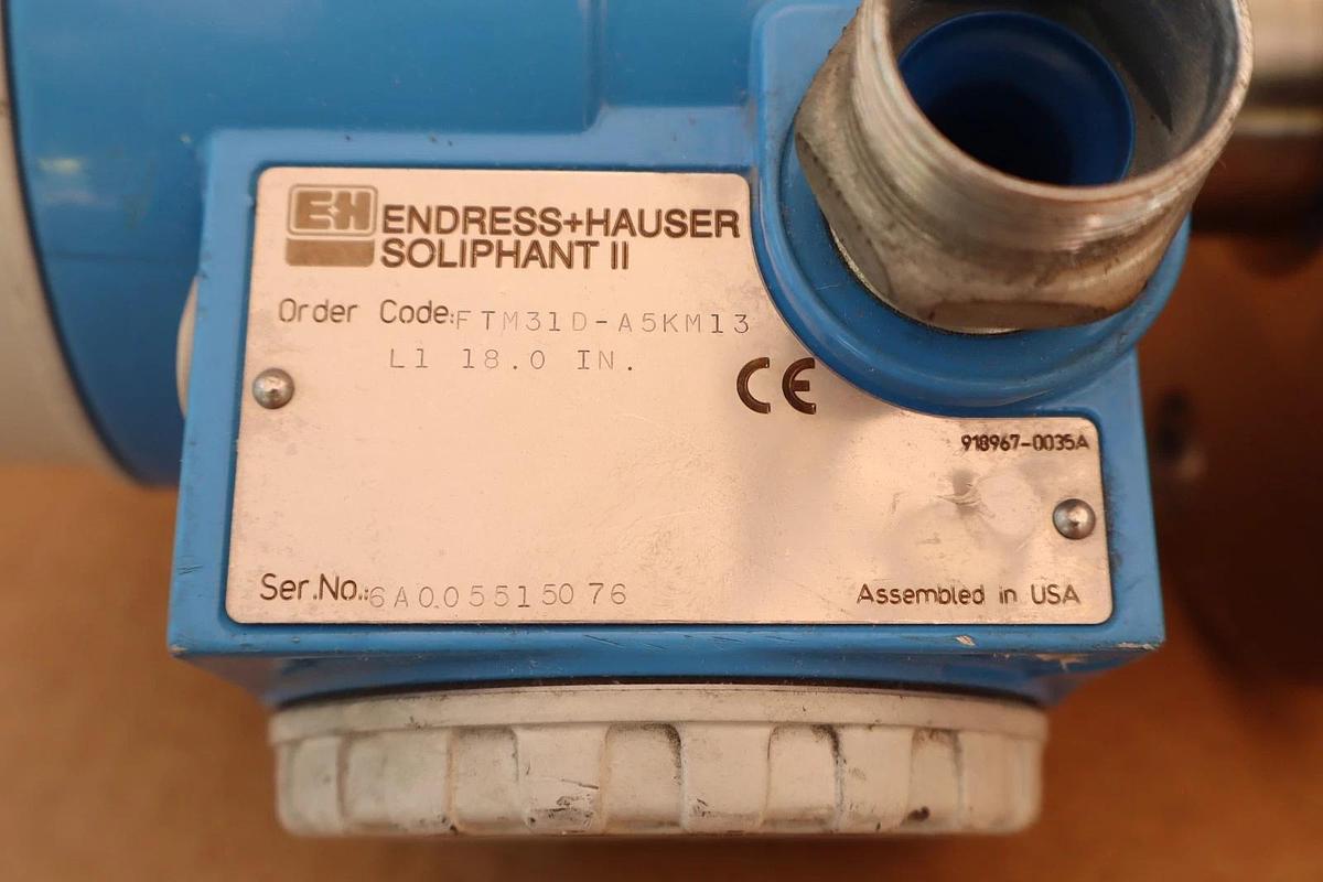 Used ENDRESS + HAUSER Liquid Level Sensor FTM31D-A5KM13 FTM31DA5KM13 L1 18"
