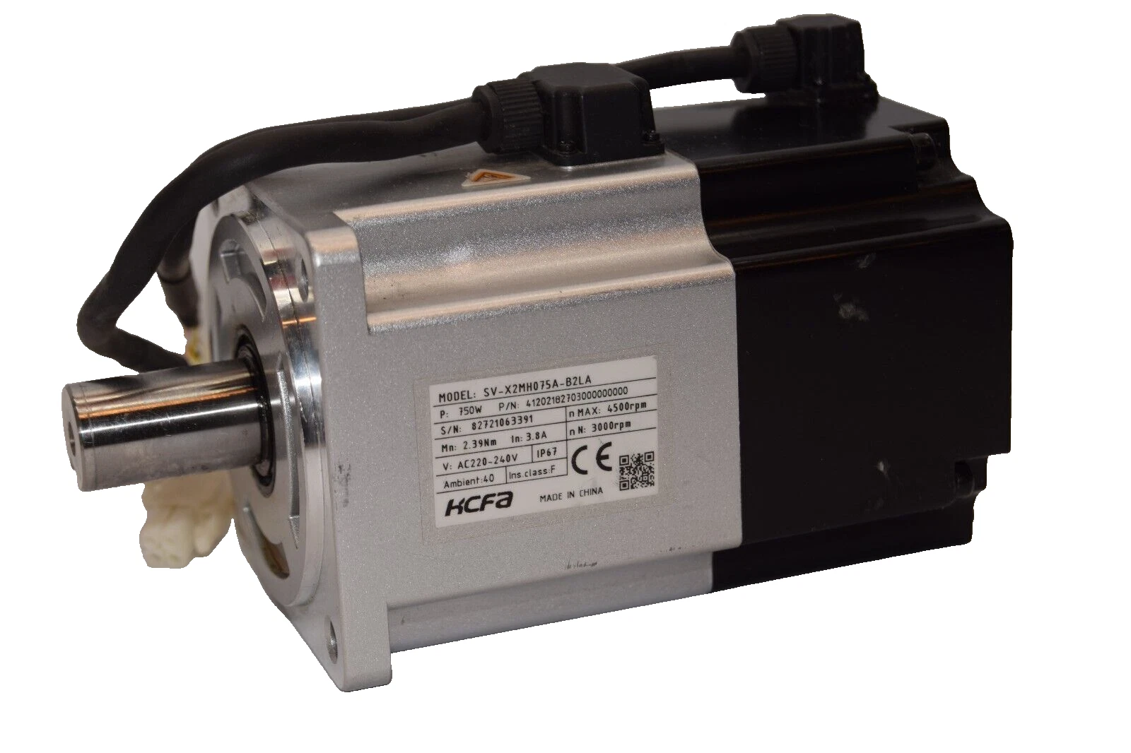 Used HCFA SV-X2MH075A-B2LA , 41202182703000000000 3.8A 4500/30000rpm Servo Motor