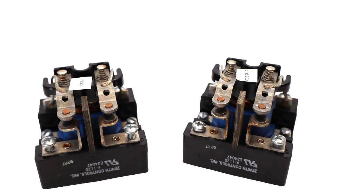 Used (Lot of 2) ZENITH CONTROLS K-1120 , K1120 120V Control Relay