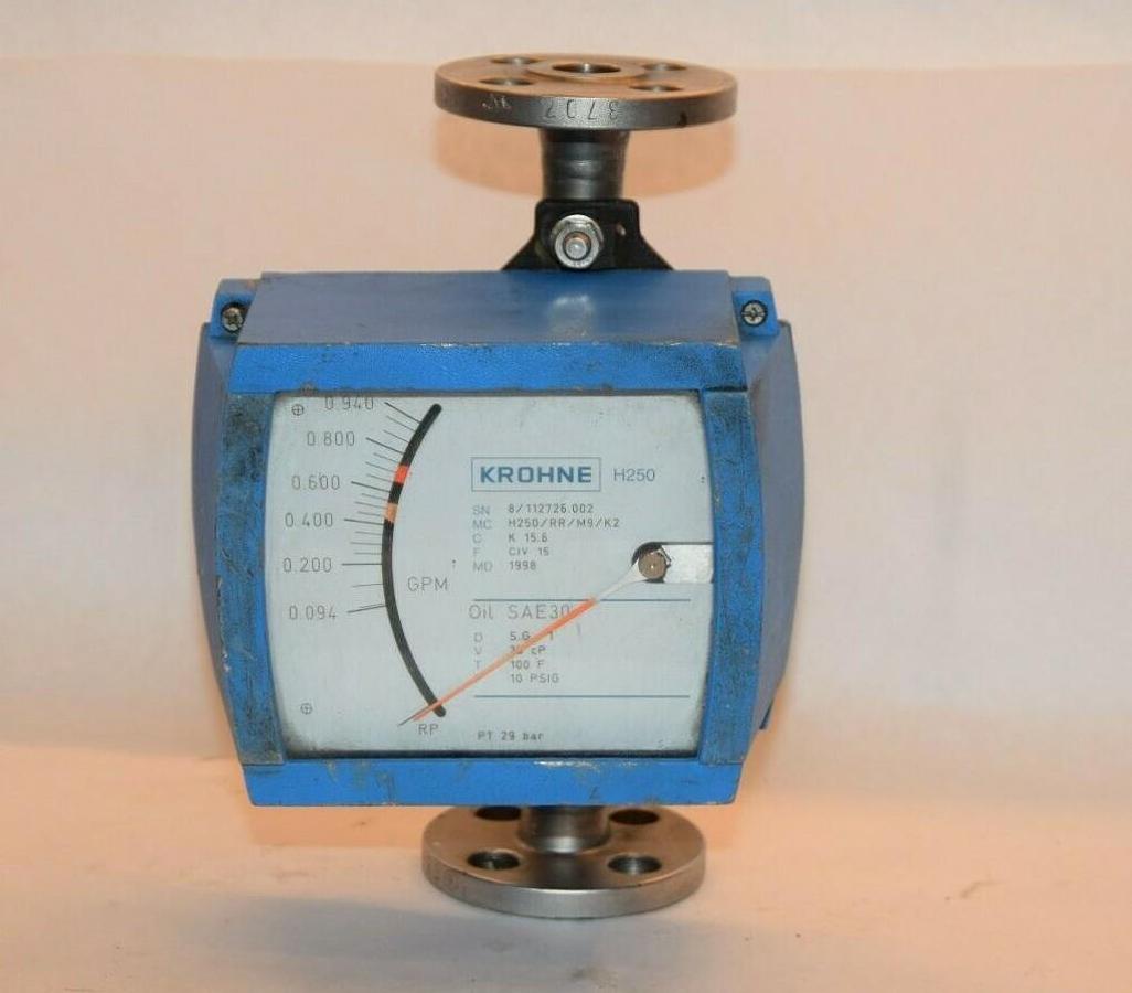 Used KROHNE H250/RR/M9/K2 3/4" Stainless Steel Variable Area Flowmeter K 15.6