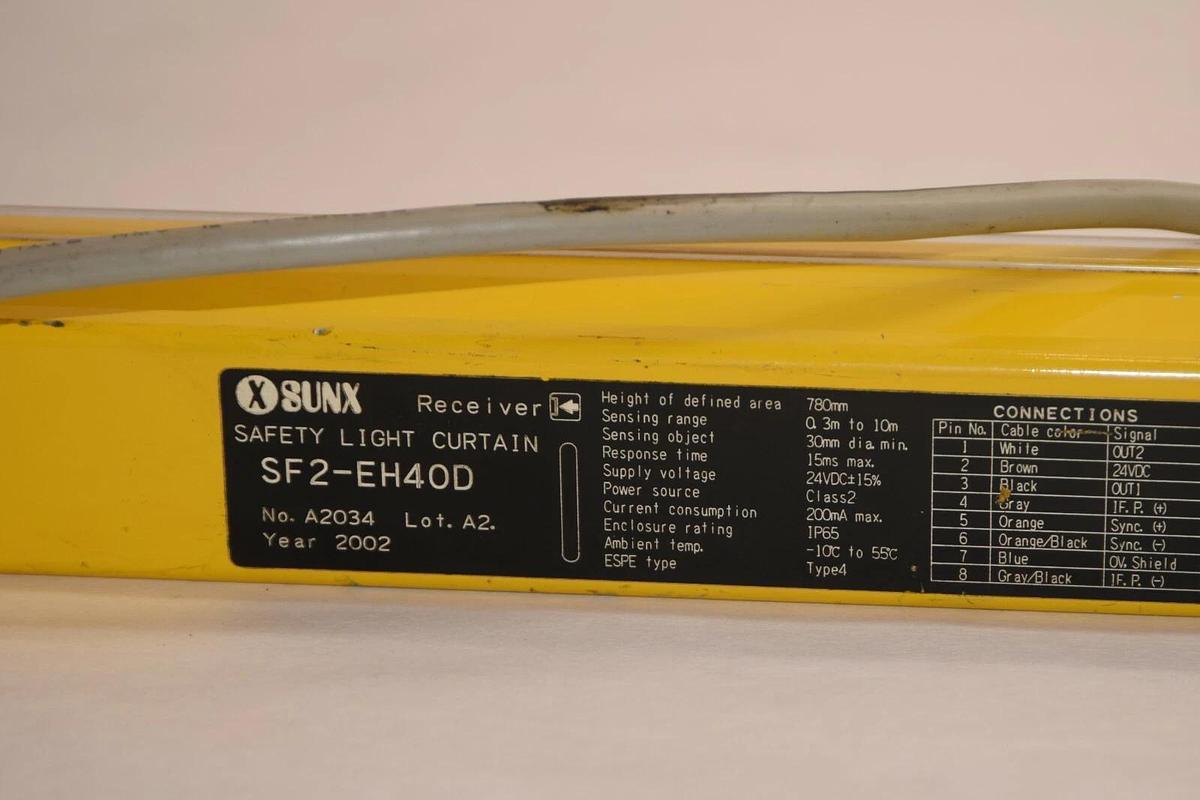 Used SUNX SF2-EH40D SF2EH40D 780mm Receiver Safety Light Curtain