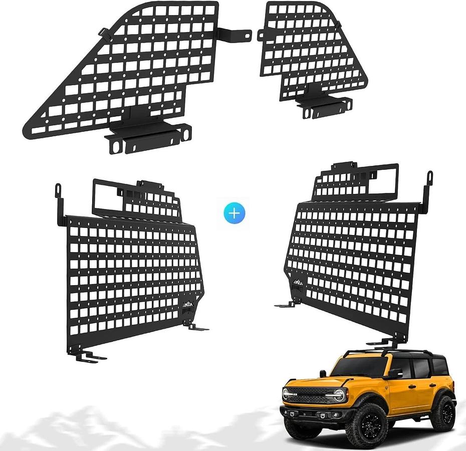 Ford Bronco 4dr 2021-2024 Upper/lower Rear Window Interior Modular Molle Storage