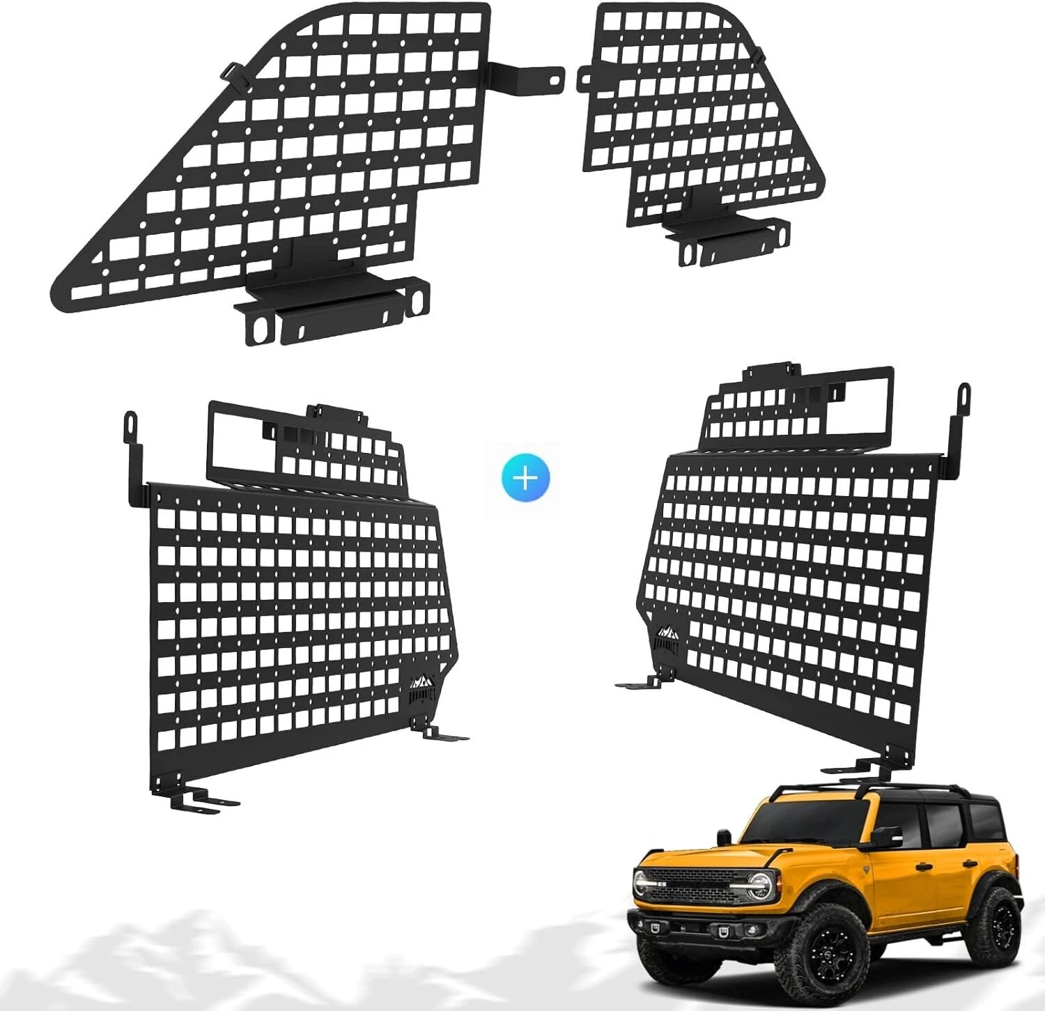 Ford Bronco 4dr 2021-2024 Upper/lower Rear Window Interior Modular Molle Storage