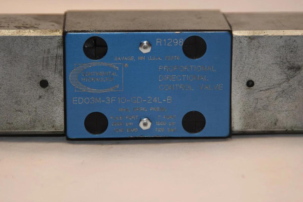 Used CONTINENTAL HYDRAULICS ED03M-3F10-GD-24L-B Directional Control Valve