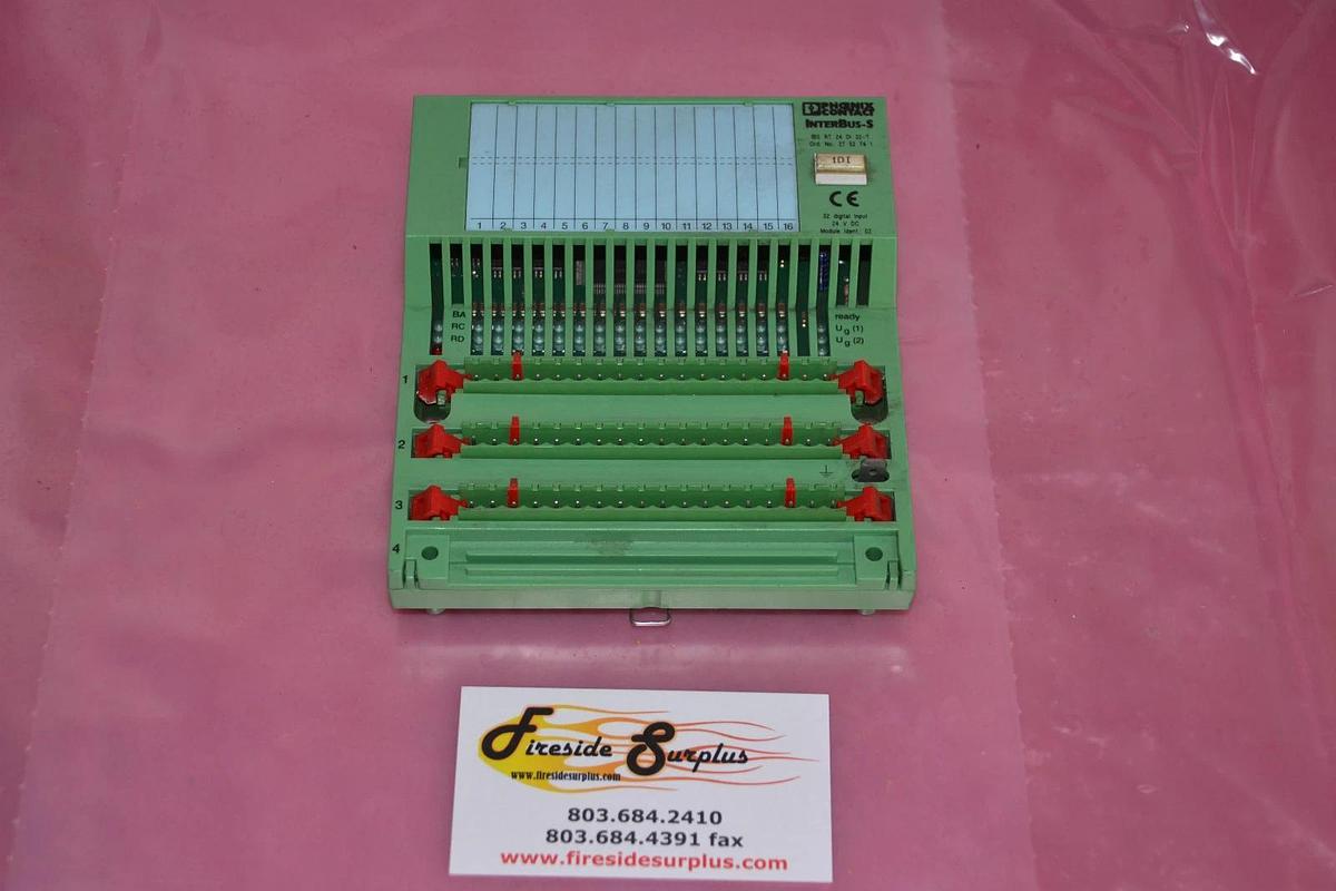 Used PHOENIX CONTACT INTERBUS-S IBS RT 24 DI 32-T 27 52 74 1 24V 24 V IBSRT24DI32