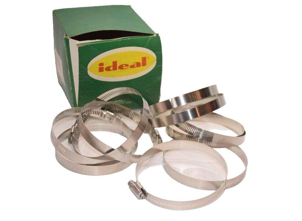 (NEW - Box of 10) IDEAL 5X446 4-1/2"  Size 64 67-114mm Stainless Hose Clamp