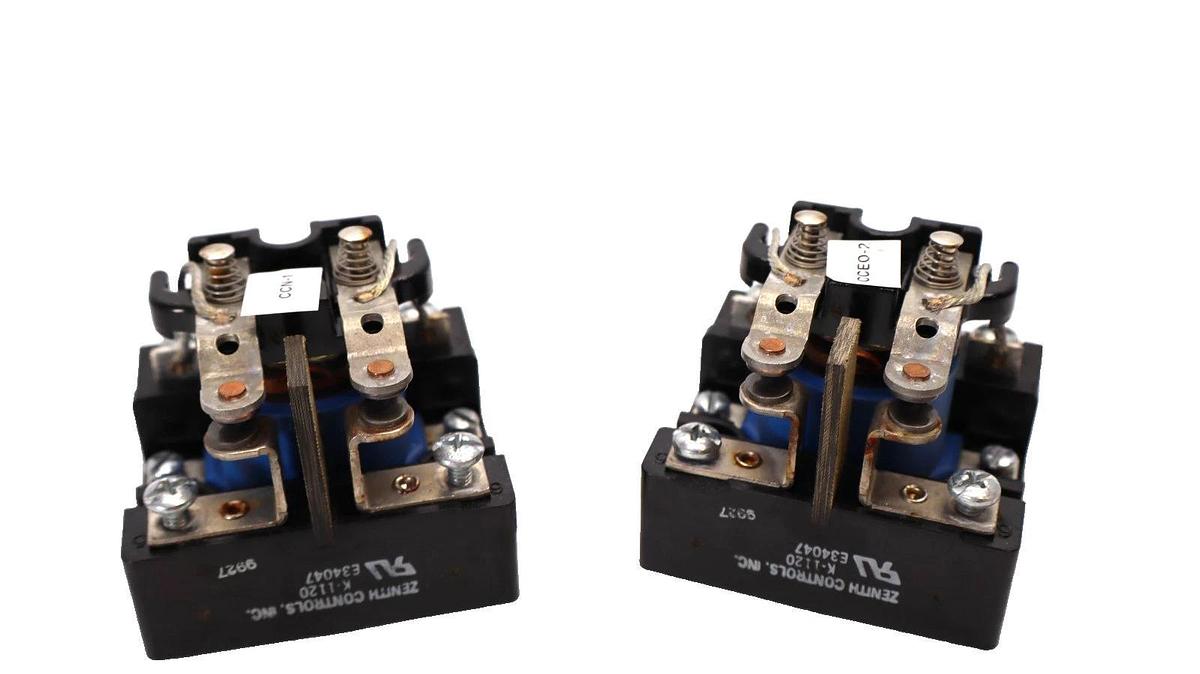 Used (Lot of 2) ZENITH CONTROLS K-1120 , K1120 120V Control Relay