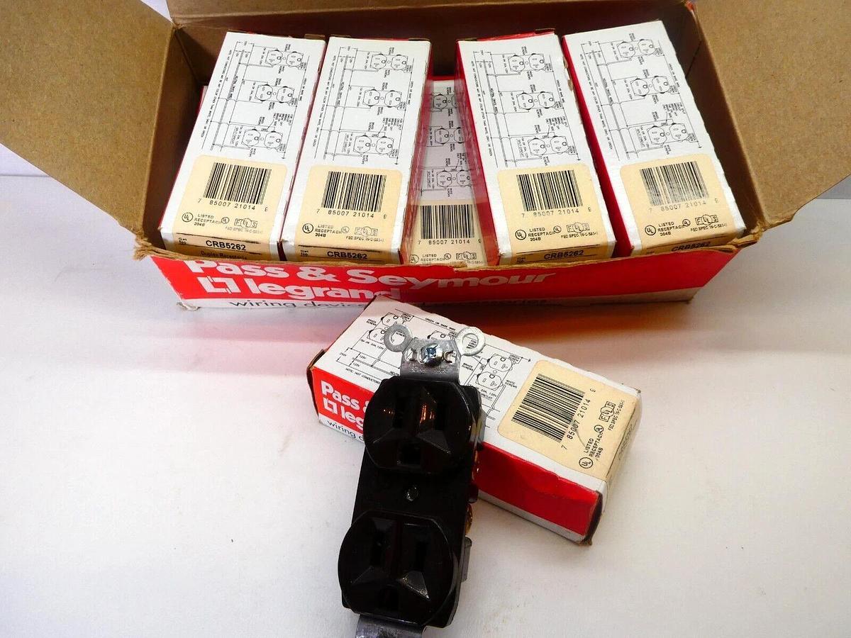 Legrand Pass & Seymour Duplex Receptacle CRB5262 125V 15A Brown (Box of 10 -NEW)