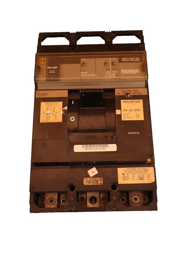 Used Square D 800 Amp MEL836LI 600V Circuit Breaker 3p500A Trip Micrologic ME8500RP