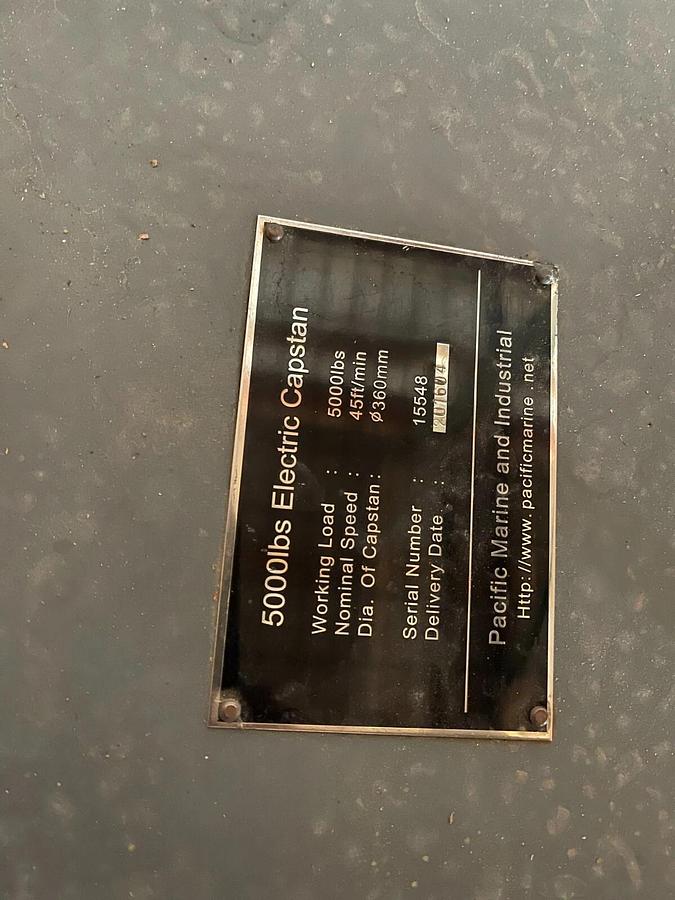 Pacific Marine and Industrial PM&I Right Angle Electric CAPSTAN Gearbox 5000lb