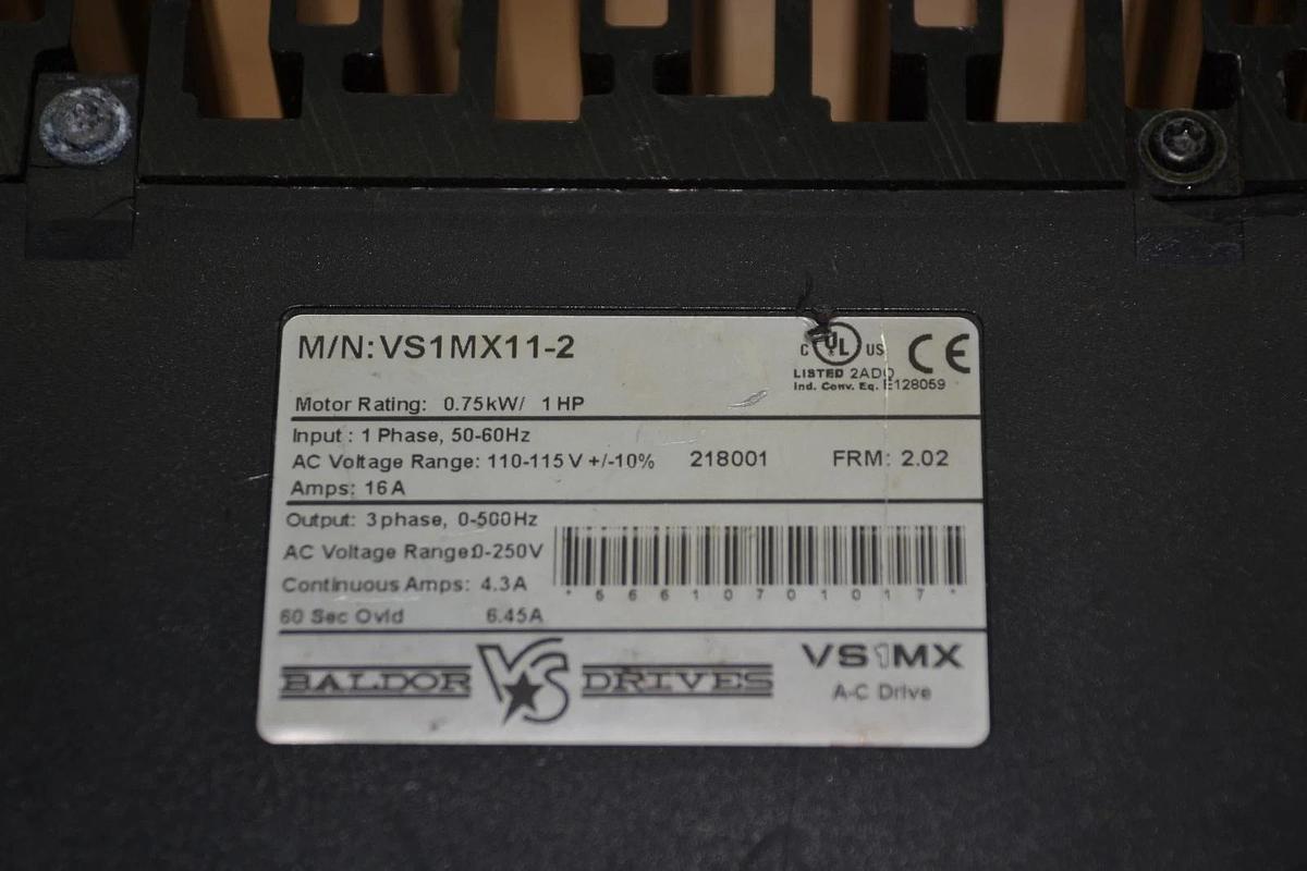 Used BALDOR DRIVES VS1MX21-2 1HP 0-240V