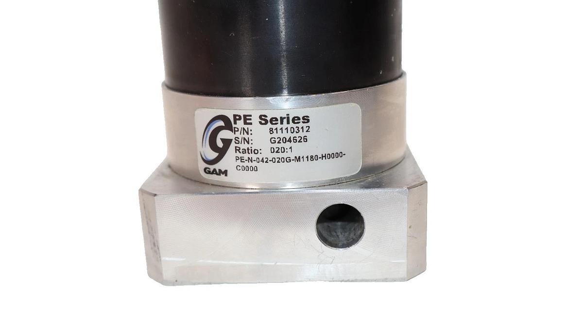 Used GAM 20:1 Ratio Planetary Gearbox 81110312 PE-N-042-020G-M1180-H0000-C0000