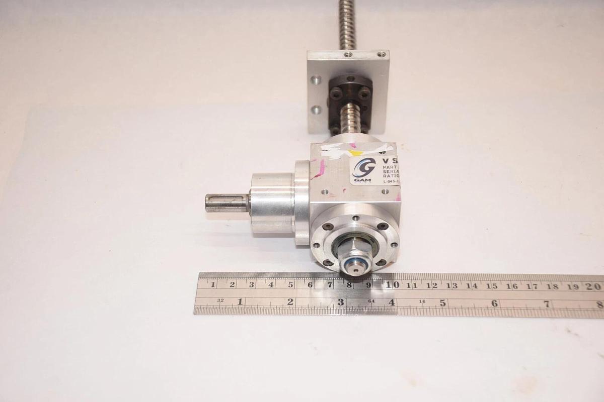 Used GAM GEAR 760122 L-045-1:1-E030000-[9.5] Right Angle Spiral Gearbox