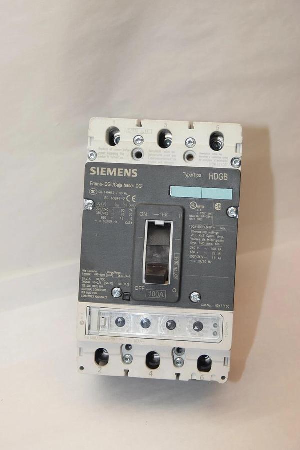 Used SIEMENS 3VL2510-2PE33-0AA0 HDK3T100F 3VL9210-6PE30 100A  HDK3T100 100 Amp 100 A