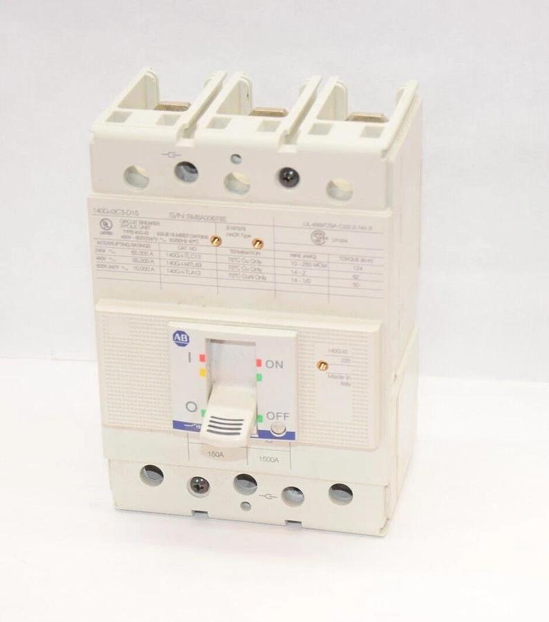 Used ALLEN BRADLEY 140G-I3C3-D15 3P 480V 150Amp 150 A Amp 150A Circuit Breaker