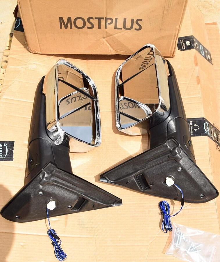 (NEW) MOSTPLUS M91205Y Chrome Power Heated Tow Mirror For 02-08  Dodge Ram