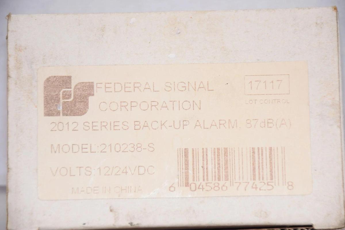 (NEW) FEDERAL SIGNAL 210238-S , 210238S 12-24Vdc 2102 Series Back Up Alarm