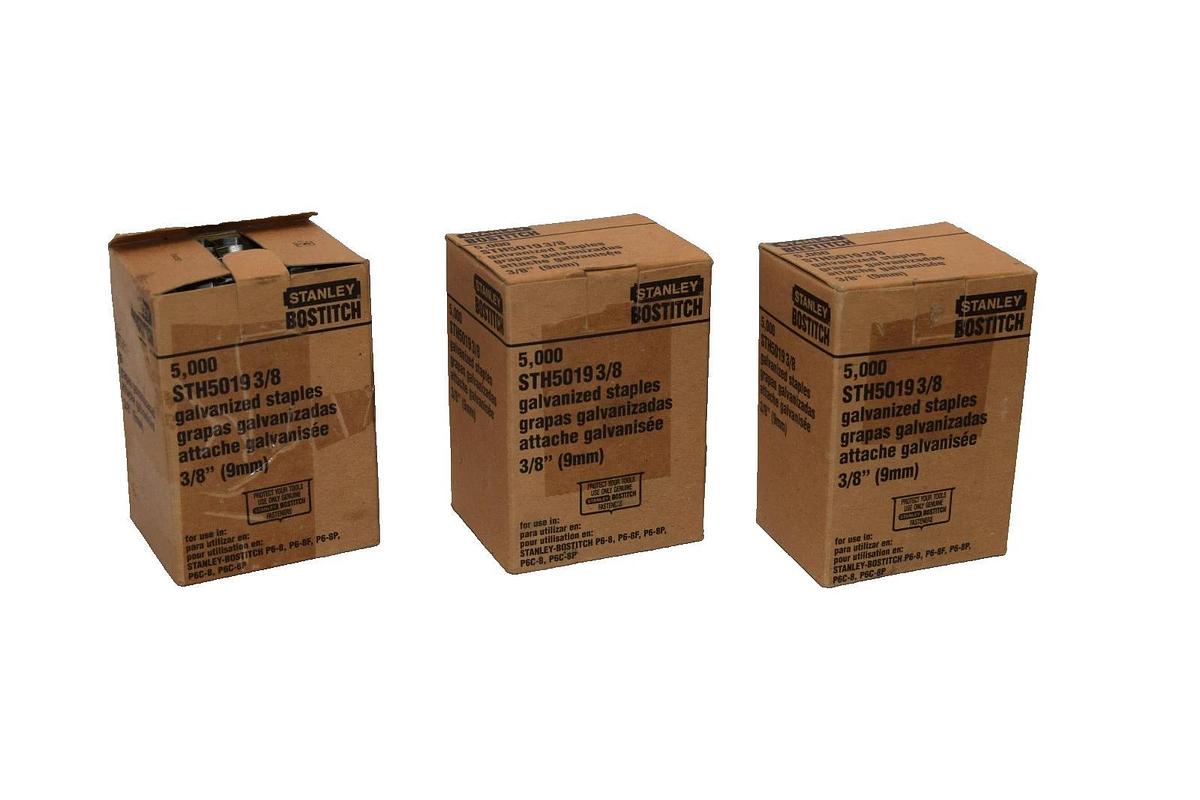 Stanley / Bostitch STH5019 3/8 , 3/8" Galvanized Staples (New - Lot of 15,000)