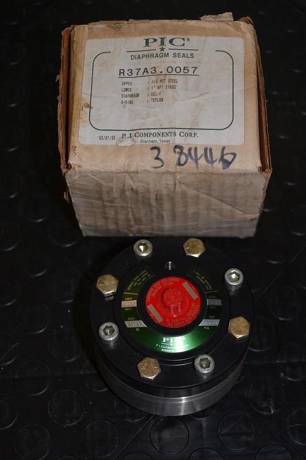 PIC Diapghragm Seals Seal R37A3.0057 R37A3 1/4 1" 316SS  KEL-F TEFLON  NEW